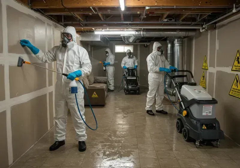 Basement Moisture Removal and Structural Drying process in Gadsden, SC